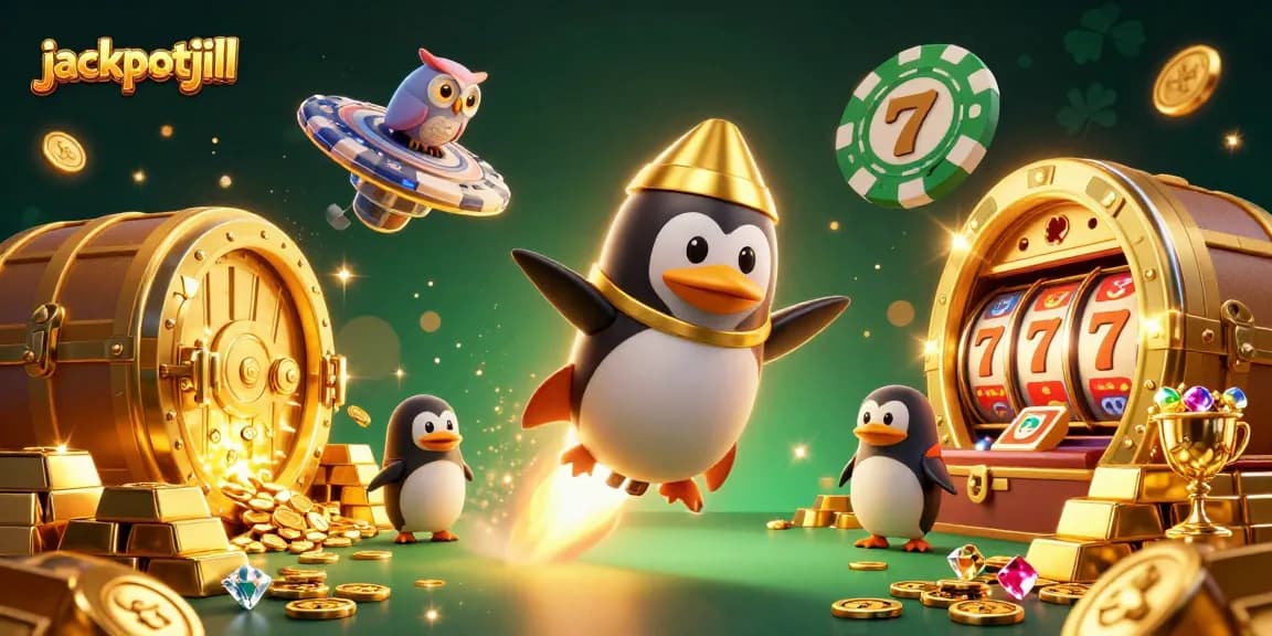 Experience jackpotjill excitement with golden penguins and dazzling casino treasures.