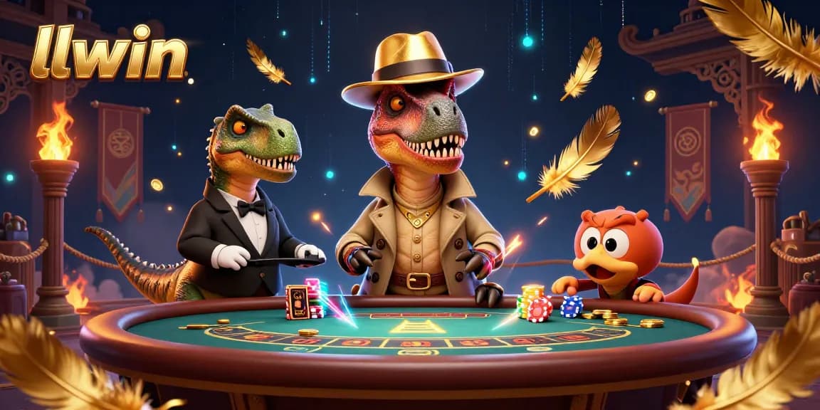 Experience thrilling gameplay at llwin with a velociraptor card counter at the blackjack table.