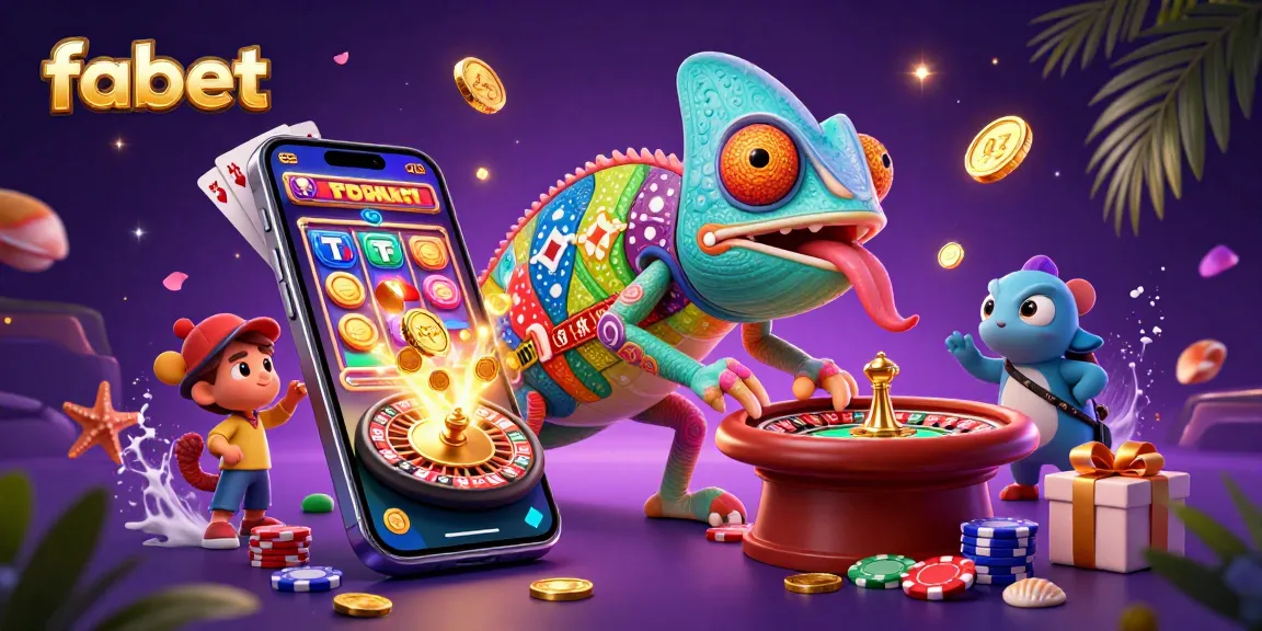 Experience the excitement of fabet gaming with our colorful 3D illustration highlighting vibrant casino elements and dynamic gameplay.