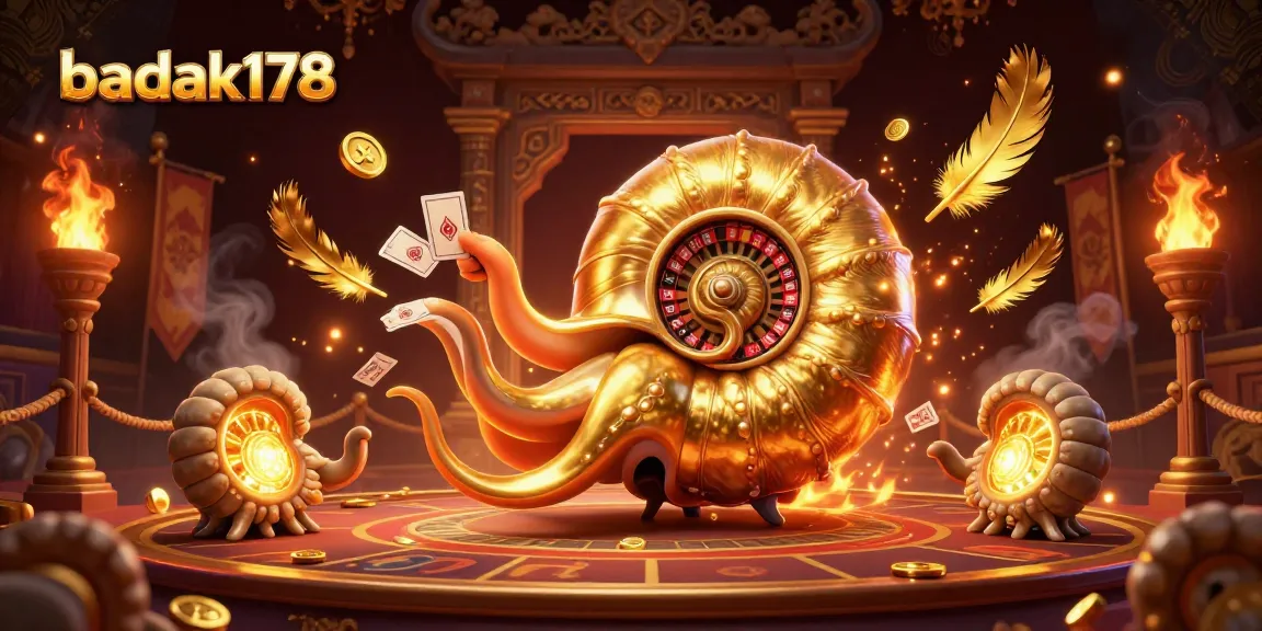 Engage in the vibrant world of badak178 casino gameplay featuring an ancient nautilus roulette wheel and glowing ammonites.