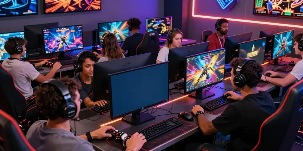 Players enjoying GEM88 online games, highlighting diverse gaming experiences and immersive atmosphere.