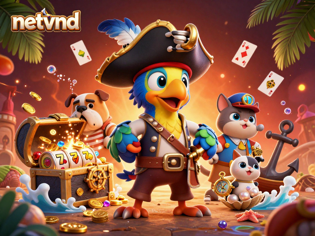 Experience the thrill of netvnd with dynamic pirate characters and vibrant slot game elements