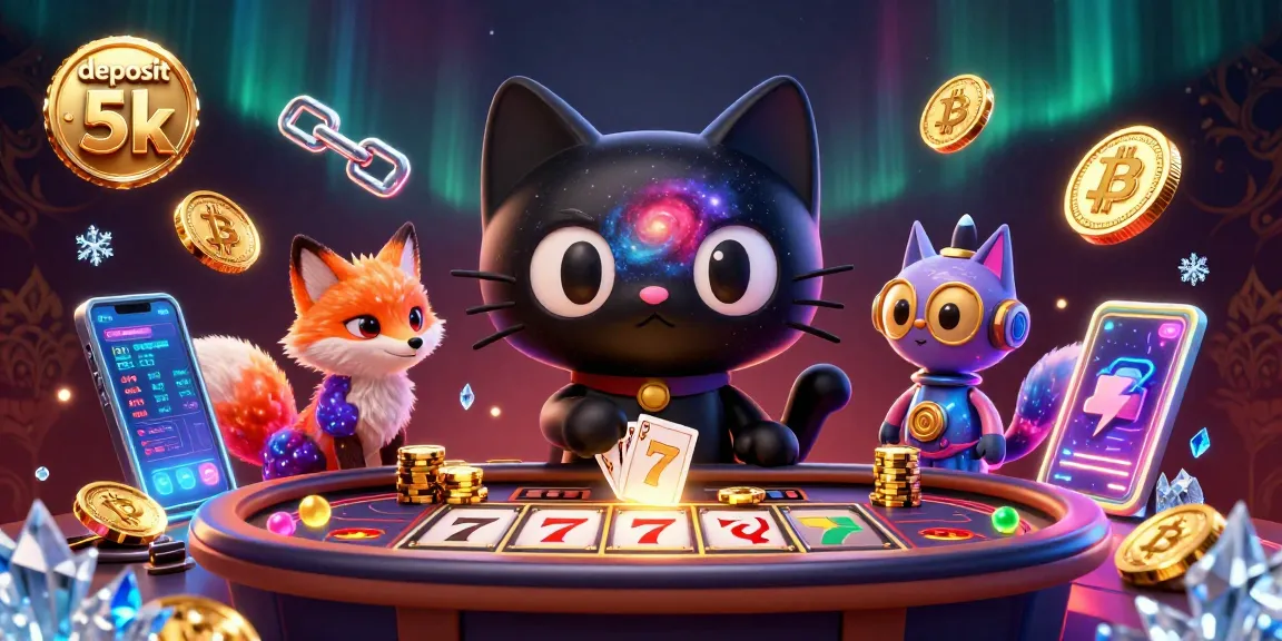 Experience thrilling gameplay at deposit 5k, featuring an engaging cosmic casino scene with slot elements.