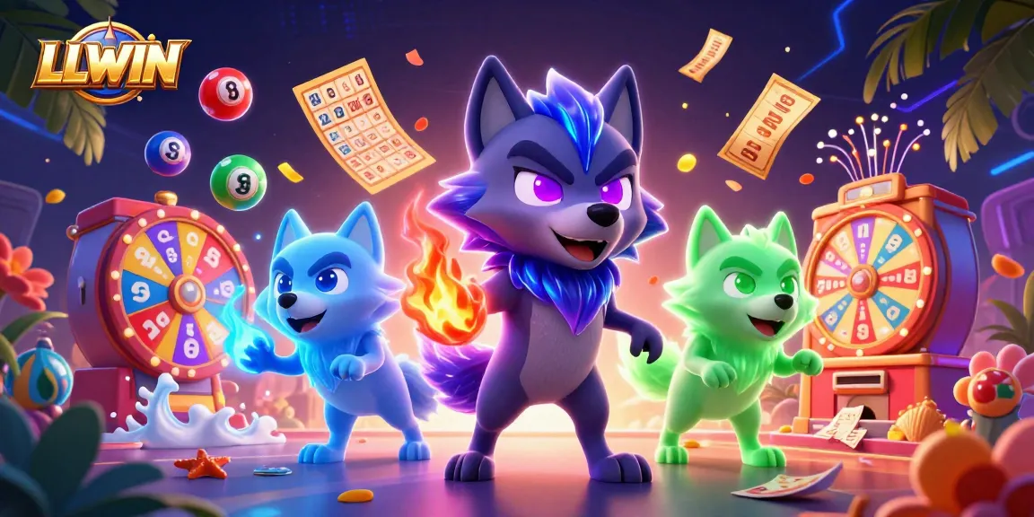 LLWIN showcases thrilling lottery action with vibrant lottery balls, engaging users in exciting gameplay.